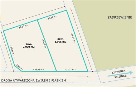 działka na sprzedaż 2000m2 działka Borsukówka