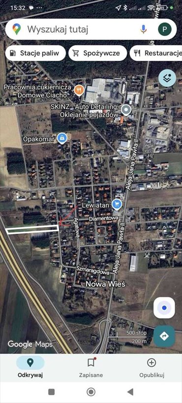 Zapraszam do zakupu działki 5233 m² z mediami i WZ działka Nowa Wieś, Szmaragdowa