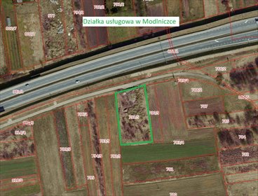 Polecam działkę usługową 2700 m² przy obwodnicy Krakowa działka Modlniczka, Krakowska