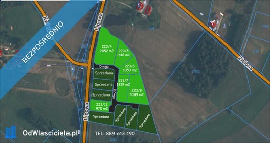 działka na sprzedaż 970m2 działka Połęczyno