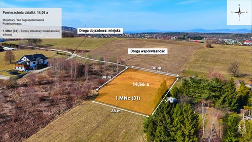 działka na sprzedaż 1456m2 działka Nowy Sącz, Bystrzycka