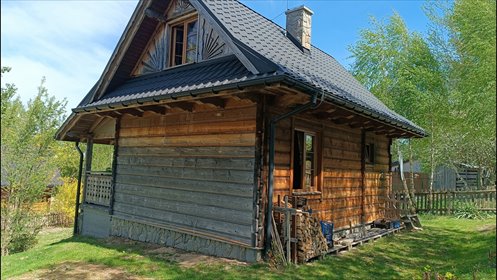Urokliwy drewniany dom z tarasem z widokiem na Góry Świętokrzyskie dom Radkowice-Kolonia