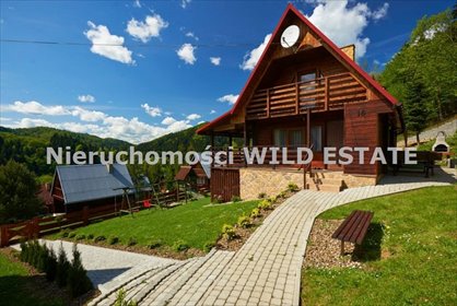 Urokliwy drewniany domek z kominkiem i tarasem dom Bystre