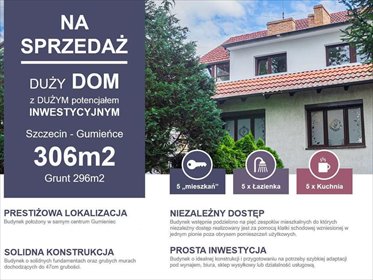 Dom bliźniak z potencjałem na siedzibę lub wynajem dom Szczecin, Gumieńce