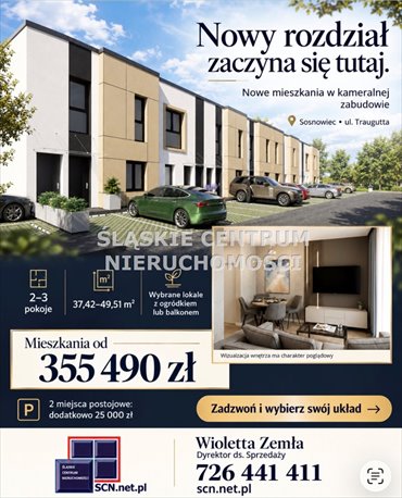 Na sprzedaż nowoczesny apartament z ogródkiem w Sosnowcu mieszkanie Sosnowiec, Niwka, Traugutta