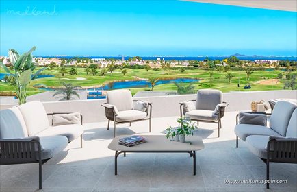 Przestronne 93 m² z widokiem na pole golfowe i Mar Menor mieszkanie Los Alcázares