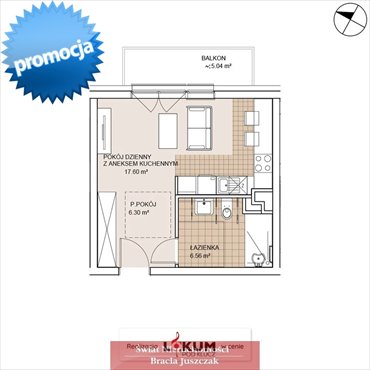 Polecam 30,5 m² mieszkanie z balkonem w centrum Wrocławia mieszkanie Wrocław, Szczepin, Szczepin