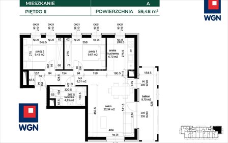 Przestronne 3-pokojowe mieszkanie z balkonem w Łęcznej mieszkanie Łęczna, Bobrowniki, Wierzbowa