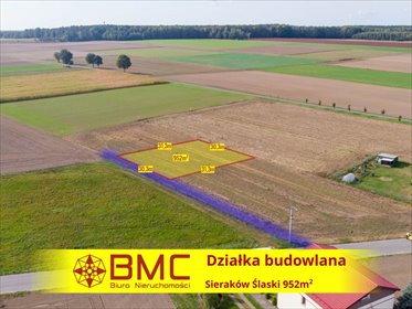 działka na sprzedaż Sieraków Śląski Osiedlowa 952 m2