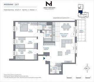 Polecam przestronne 4-pokojowe mieszkanie 107,65 m² w Gdyni Dąbrowie mieszkanie Gdynia, Dąbrowa