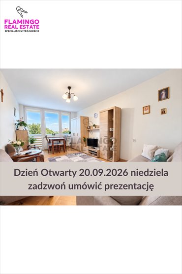 Polecam 2-pokojowe mieszkanie 38 m² z balkonem i widokiem na zieleń mieszkanie Gdańsk, Przymorze