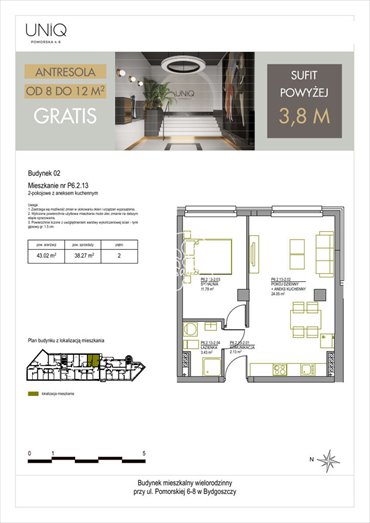 mieszkanie na sprzedaż 42m2 mieszkanie Bydgoszcz, Centrum, Pomorska
