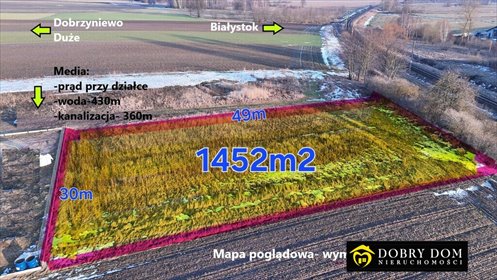 działka na sprzedaż 1452m2 działka Dobrzyniewo Duże