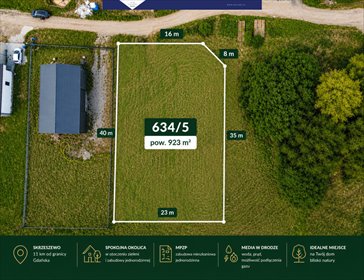 Działka budowlana w Skrzeszewie Żukowskim, media, 923 m2 działka Skrzeszewo Żukowskie, Klubowa