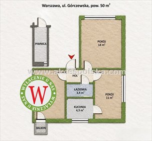 Sprzedam funkcjonalne 3-pokojowe mieszkanie 50 m² w Warszawie mieszkanie Warszawa, Wola, Górczewska