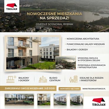 Przestronne 4-pokojowe mieszkanie z balkonem (76,89 m²) mieszkanie Rybnik, Paruszowiec, sOSNOWA, Sosnowa