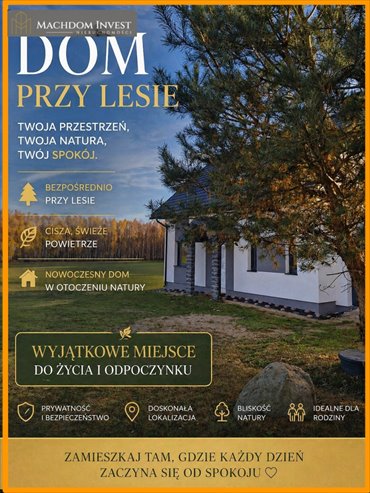 Dom w Tereszewie z garażem, 160 m2, blisko natury dom Tereszewo