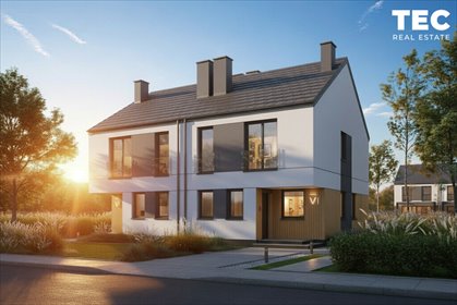 Nowoczesny bliźniak 103,68 m² z tarasem i ogrodem dom Kraków, Podgórze