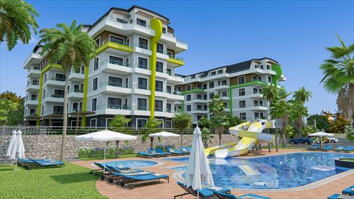 Stylowe 3-pokojowe apartamenty z basenami i udogodnieniami mieszkanie Oba, Oba, Alanya, Antalya