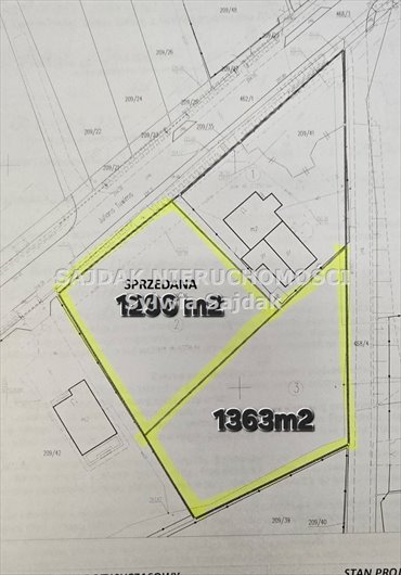 działka na sprzedaż 1363m2 działka Kaczyce