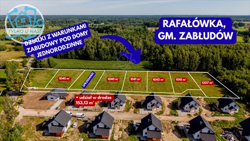 Na sprzedaż działki budowlane 1040 m² w Rafałówce z mediami działka Rafałówka