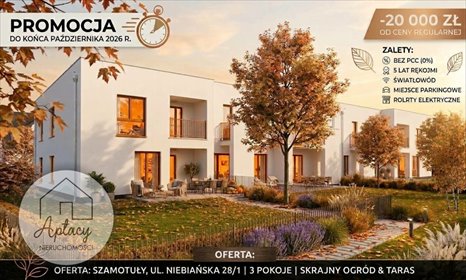 Nowoczesne 3-pokojowe mieszkanie z ogrodem i tarasem zapraszam mieszkanie Szamotuły, Niebiańska