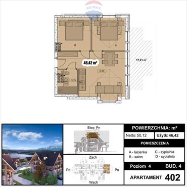 mieszkanie na sprzedaż 46m2 mieszkanie Kluszkowce, Piękna