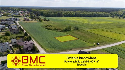 działka na sprzedaż 629m2 działka Strzebiń, Kościuszki