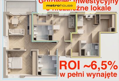 Inwestycyjne 3 lokale, wynajęte, balkon, klimatyzacja mieszkanie Warszawa, Targówek