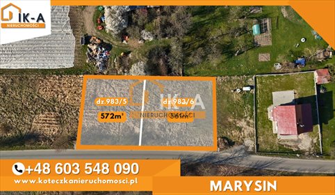 działka na sprzedaż 572m2 działka Marysin, Marysin