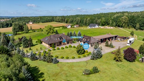Ekskluzywna rezydencja nad jeziorem Gubisz – 2 ha, 2 domy dom Mądrzechowo, Lobeliowa