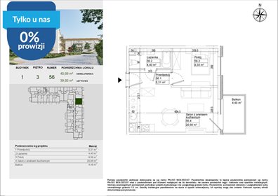 Polecam 2-pokojowe mieszkanie 39,65 m² w Osielsku mieszkanie Osielsko, Aleja Adama Mickiewicza