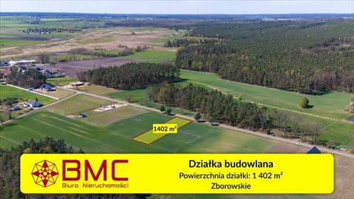 Działka budowlana 1402 m² w Zborowskim – spokojna okolica działka Zborowskie, Dolna