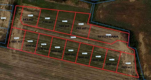 działka na sprzedaż 600m2 działka Komorówko