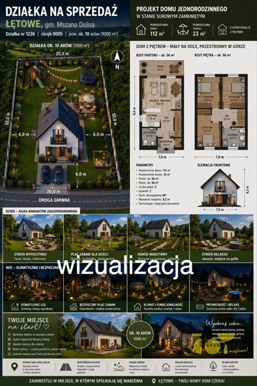 Nowoczesny dom w stanie surowym z widokiem na góry polecam dom Łętowe, Nowa Wieś