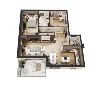 Ekskluzywny 102 m2 apartament z tarasem w Wilanowie mieszkanie Warszawa, Wilanów