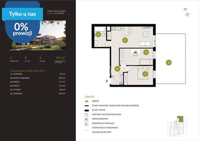 Polecam nowoczesne 3-pokojowe mieszkanie 49,7 m² w Bydgoszczy mieszkanie Bydgoszcz, Flisy, Mińska