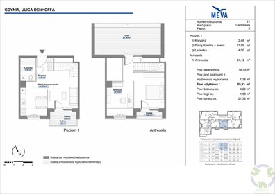 mieszkanie na sprzedaż 60m2 mieszkanie Gdynia, Grabówek, Gerarda Denhoffa