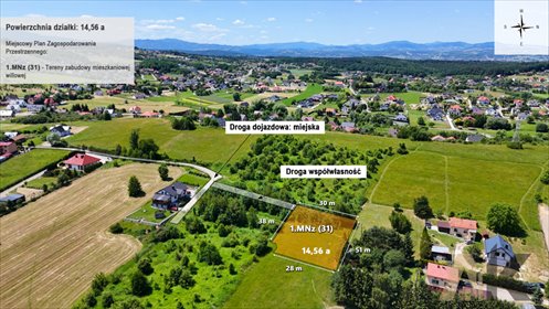 działka na sprzedaż 1456m2 działka Nowy Sącz, Bystrzycka