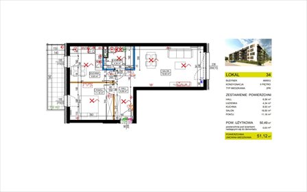 mieszkanie na sprzedaż 51m2 mieszkanie Zalasewo, Kórnicka