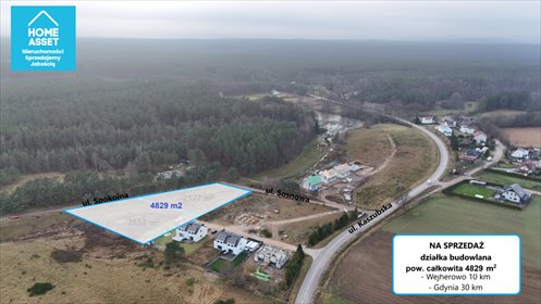 działka na sprzedaż 4829m2 działka Domatówko, Sosnowa