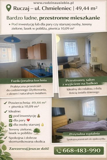 mieszkanie na sprzedaż 49m2 mieszkanie Kraków, Dębniki, Ruczaj, Chmieleniec