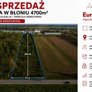 Zapraszam do zakupu działki 4700 m² pod zabudowę w Błoniu działka Błonie, Piaskowa