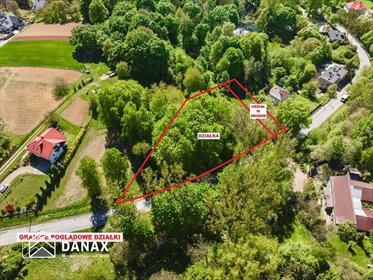 Widokowa działka budowlana 2300 m² (media, dojazd) działka Zabierzów