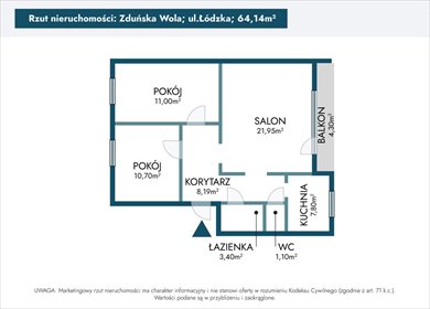 Przestronne 3-pokojowe mieszkanie z loggią w Zduńskiej Woli mieszkanie Zduńska Wola
