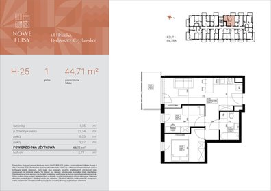 mieszkanie na sprzedaż 45m2 mieszkanie Bydgoszcz, Czyżkówko, Flisacka