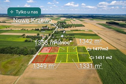 działka na sprzedaż 1477m2 działka Krzewo