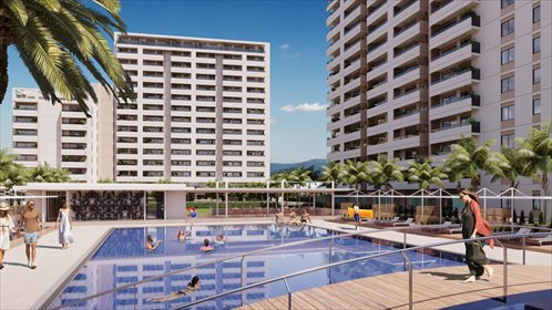 Panoramiczny apartament z basenem i udogodnieniami mieszkanie Mersin, Deniz, Mezitli, Mersin