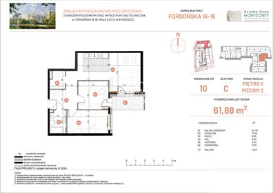 Przestronne 3-pokojowe mieszkanie 61,88 m² z balkonem mieszkanie Bydgoszcz, Fordońska