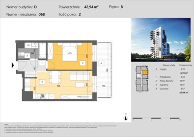Zapraszam do nowoczesnego 2-pokojowego mieszkania 42,94 m² w Rzeszowie mieszkanie Rzeszów, Dworzysko, Technologiczna